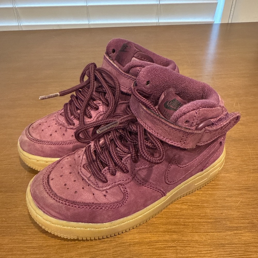 NIKE AIR FORCE 1 MID TD TODDLER SHOES BORDEAUX AH0757 600 SIZE 10.5C